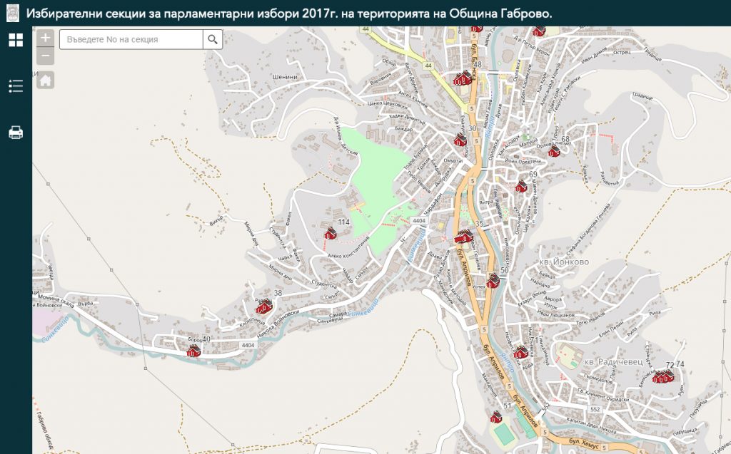 Община Габрово разработи ГИС приложение за парламентарните избори 2017